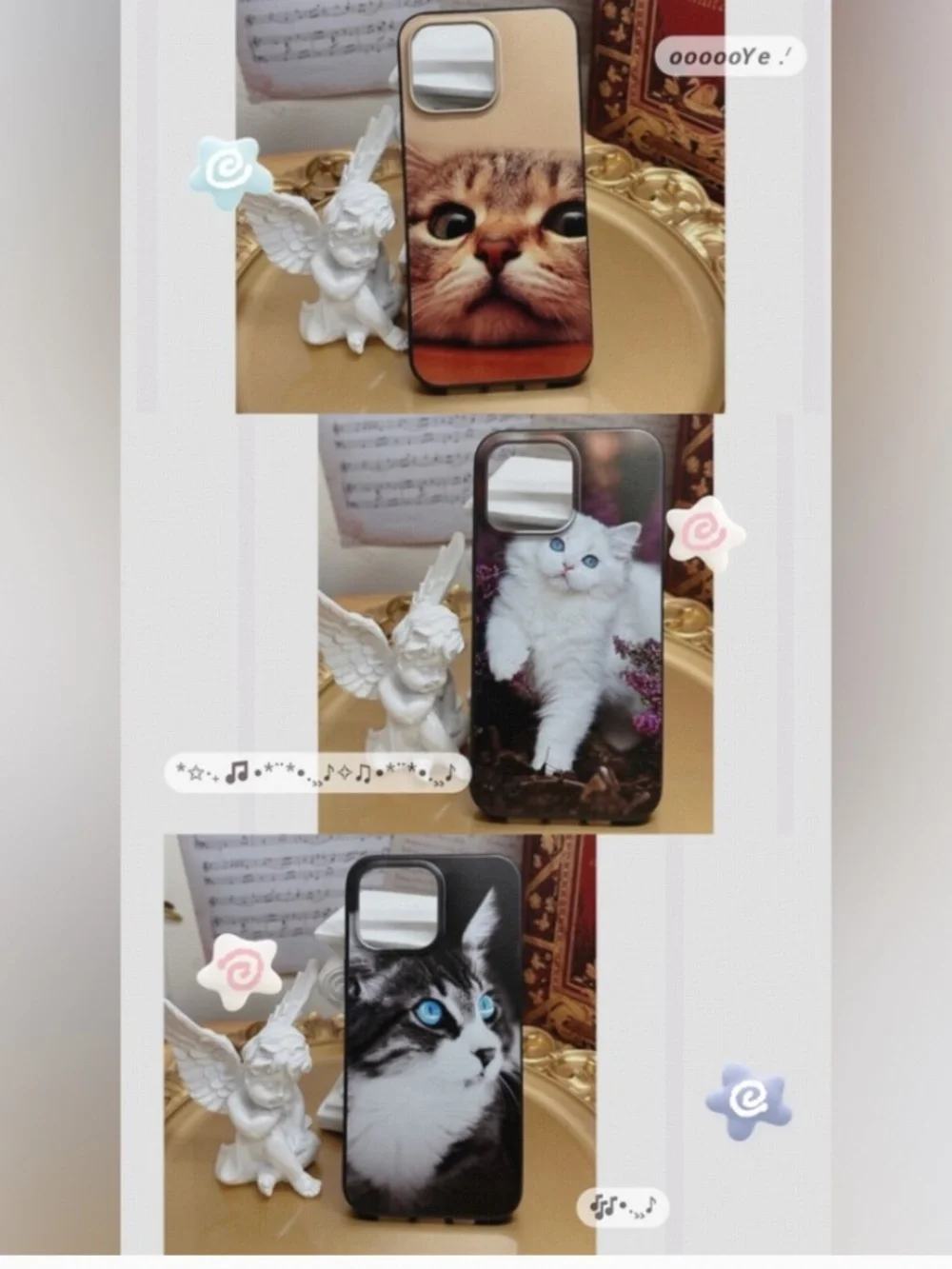 3 items.iphone14 /14plus/14pro/14promax cute cat Case